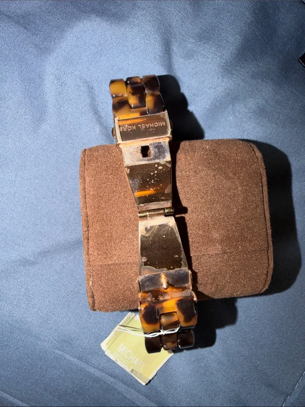 Michael Kors Gold Tone and Tortoise Shell Crystal-Accented Chronograph Watch